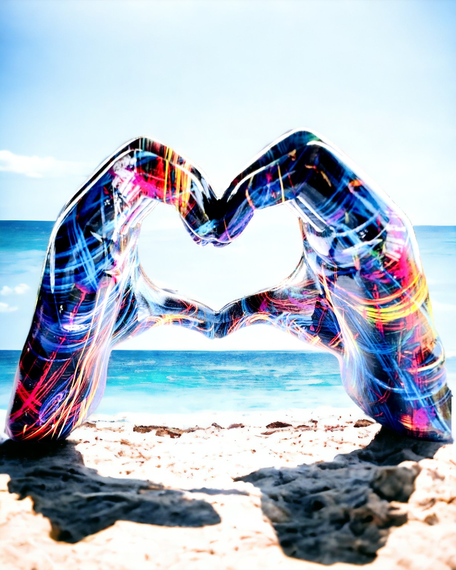 Kalejdoskop Szív – Kézzel Készített Gyanta Dísz Gravírozási Lehetőséggel