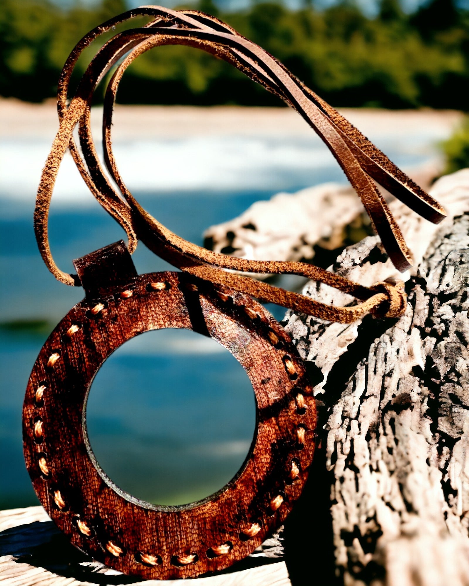 Indiai nagyító Artefakt, bőr, kézzel készített - személyre szabható gravírozással