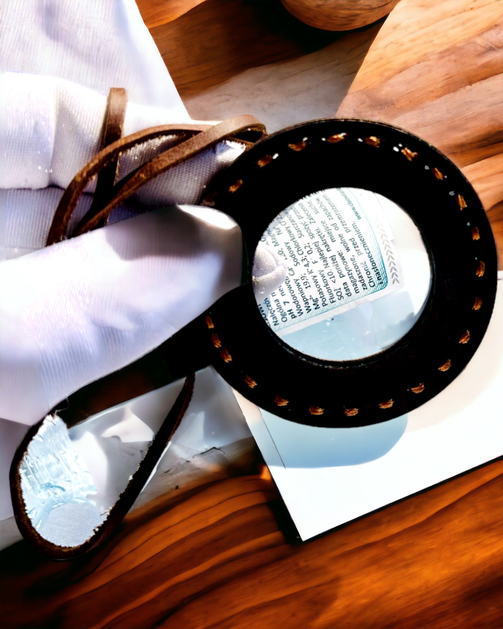 Indiai nagyító Artefakt, bőr, kézzel készített - személyre szabható gravírozással