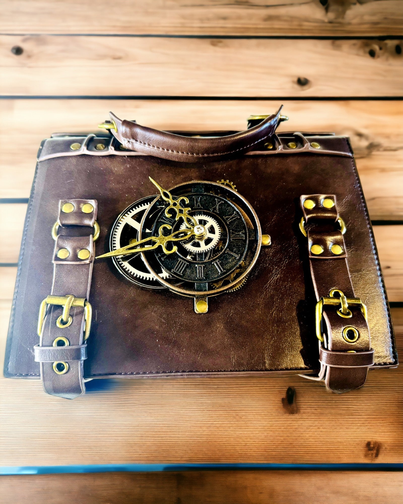 Vintage Óramintás Crossbody Táska - Sokoldalú PU Bőr Textúrájú Satchel Táska