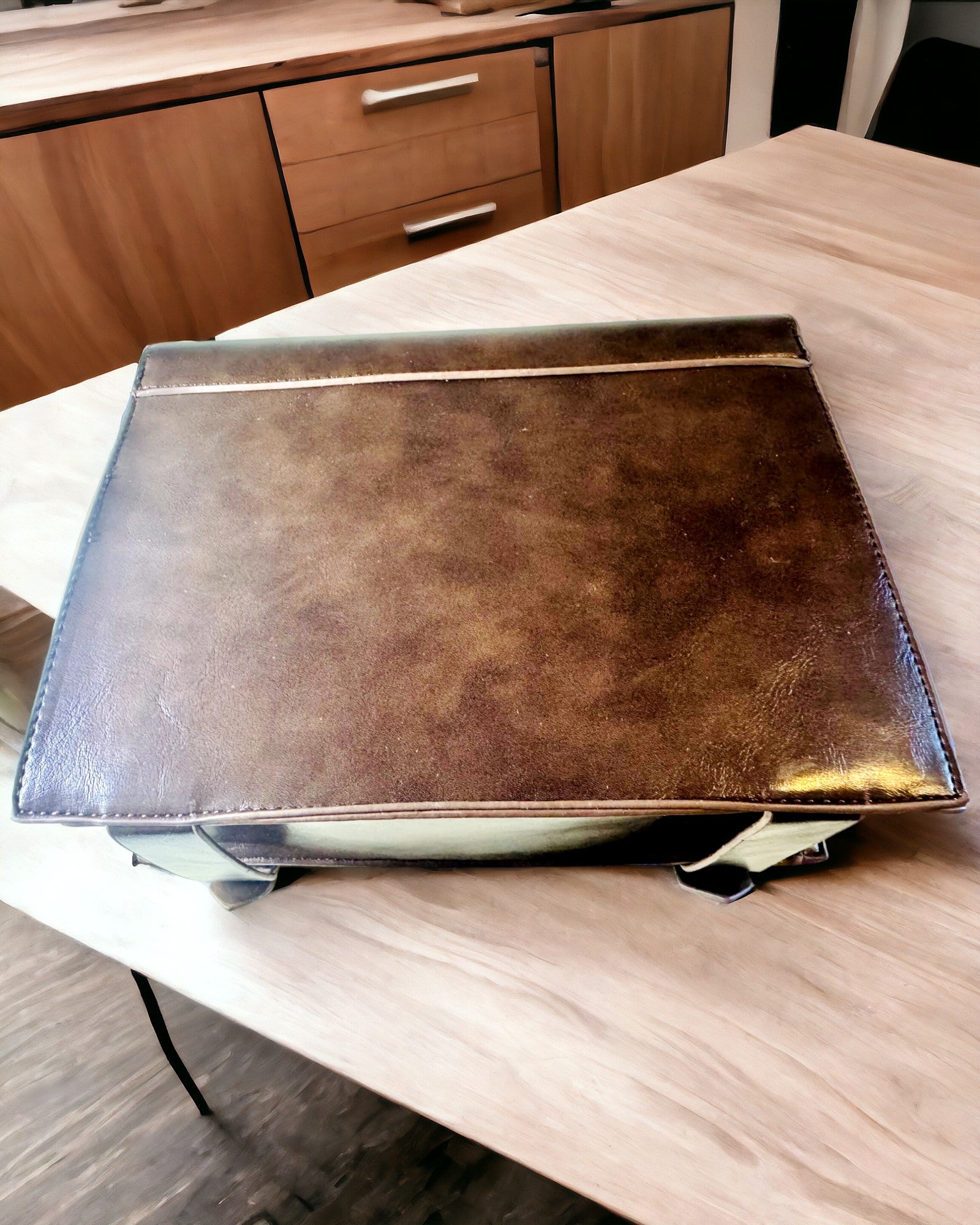 Vintage Óramintás Crossbody Táska - Sokoldalú PU Bőr Textúrájú Satchel Táska