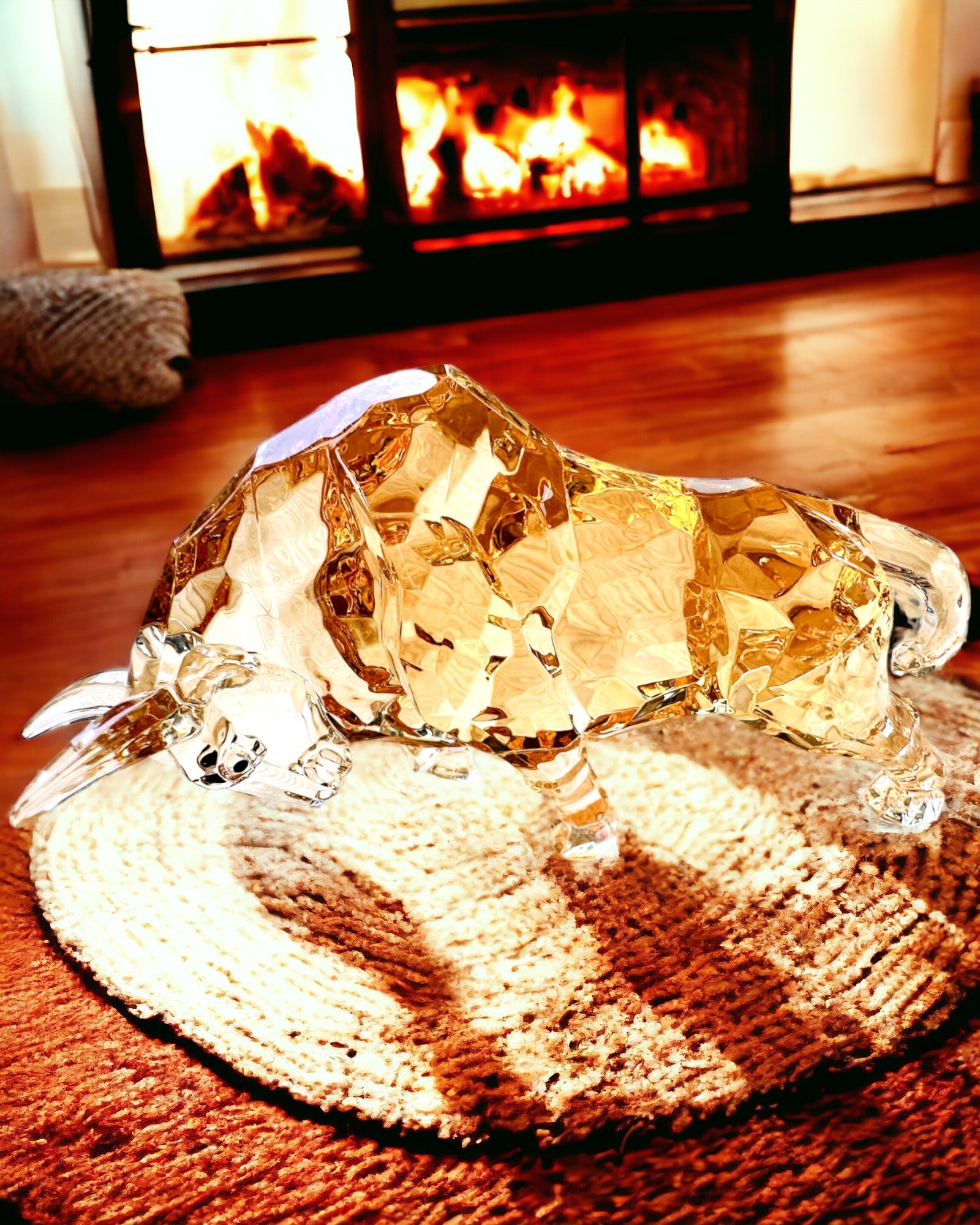 "Złoty Byk" szobor gyantából, átlátszó design, testreszabási lehetőség