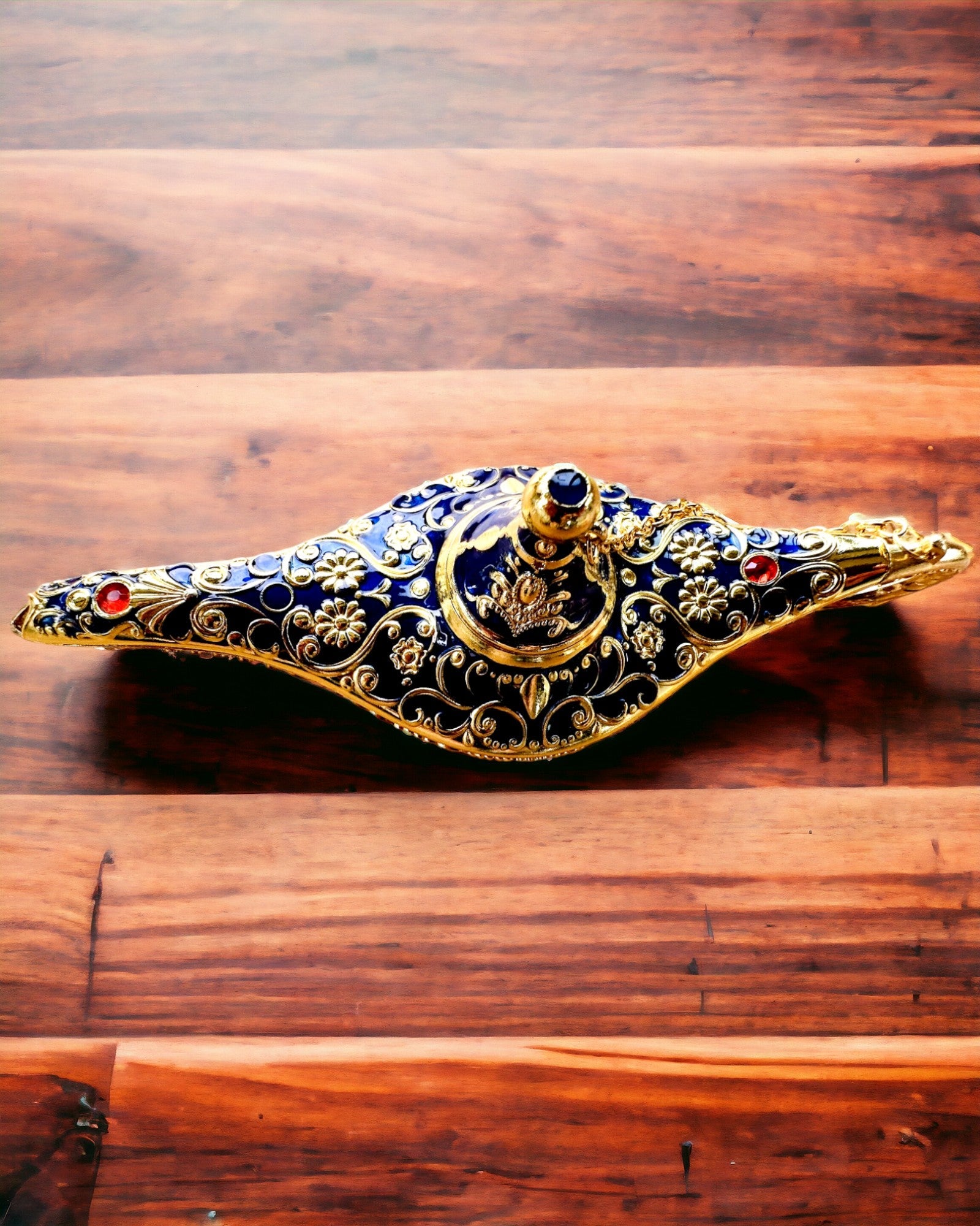 Aladdin Varázslámpája Gravírozási Lehetőséggel - Sötétkék Arannyal Átszőtt Változat