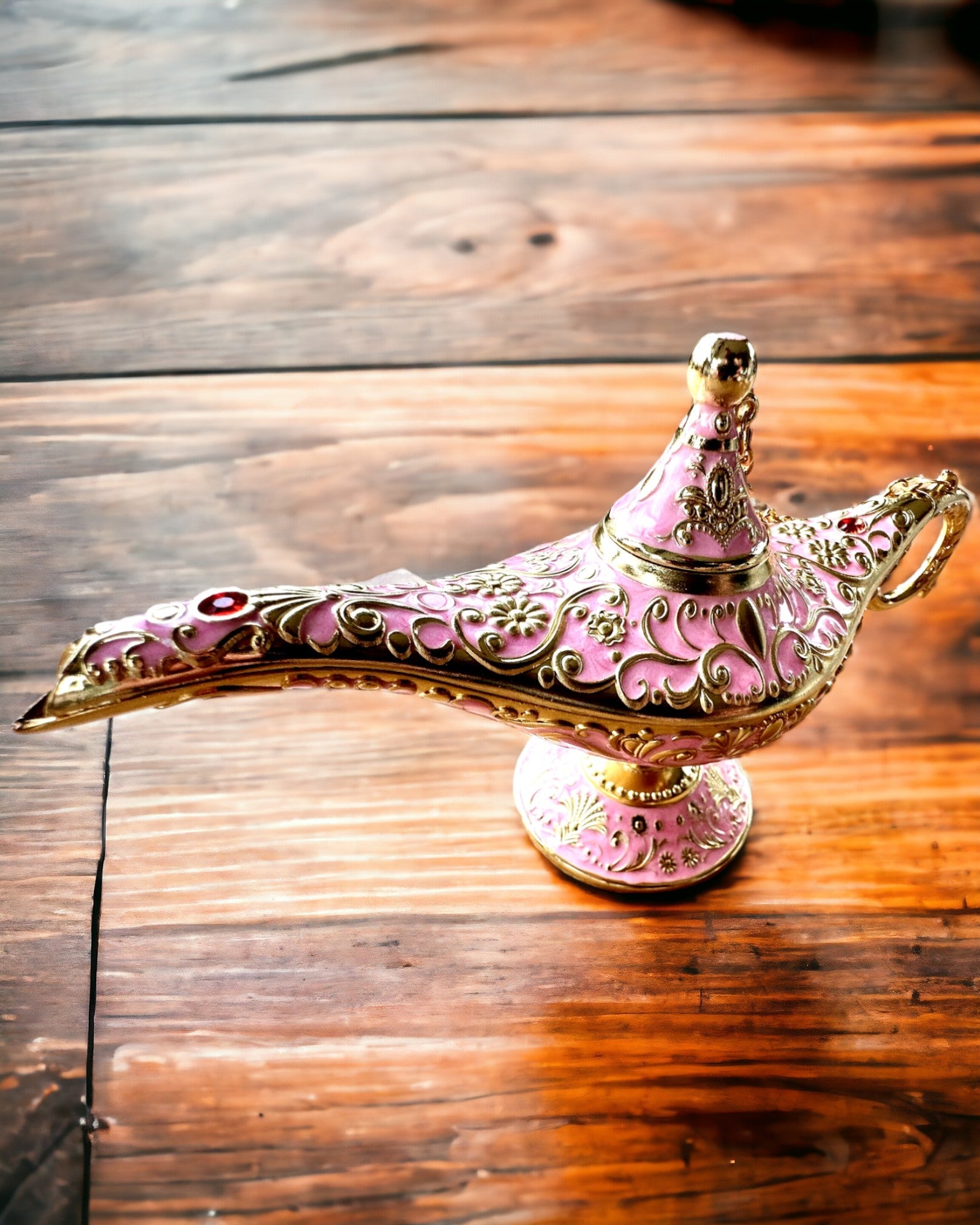 Aladdin Varázslámpája Gravírozási Lehetőséggel - Rózsaszín Változat, arannyal átszőve