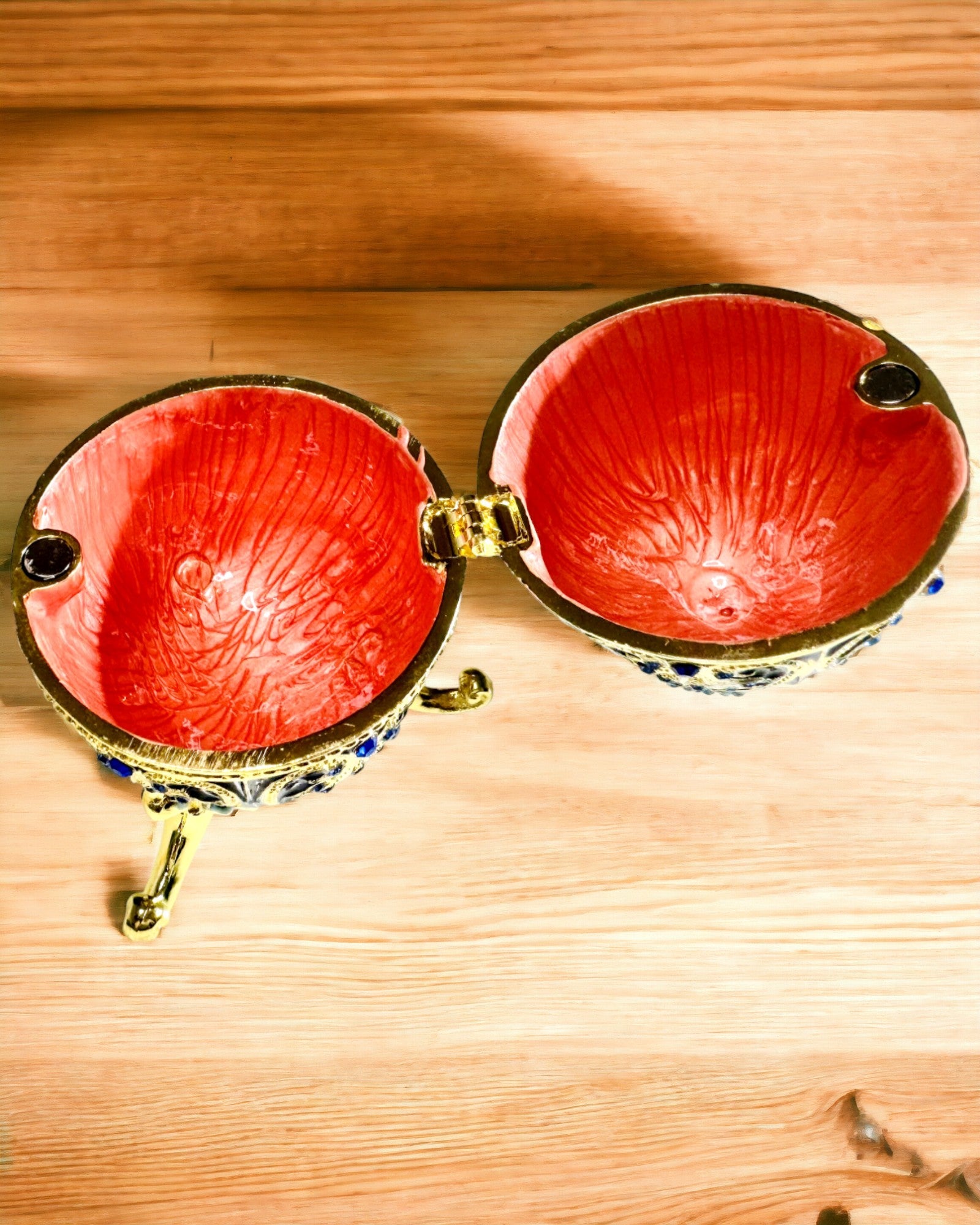 Exkluzív Fabergé Tojás - sötétkék színű – Dekoratív Zománc Ékszerdoboz