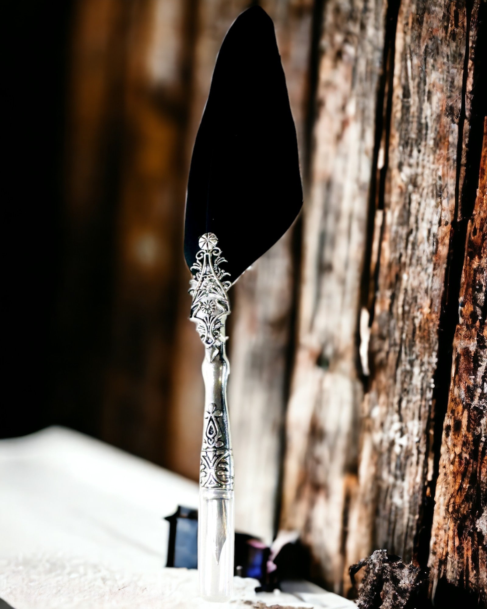 Vintage Kalligráfia Toll Természetes Lúdtollal – Ideális Ajándék Anyák Napjára vagy Tanároknak. Gravírozás