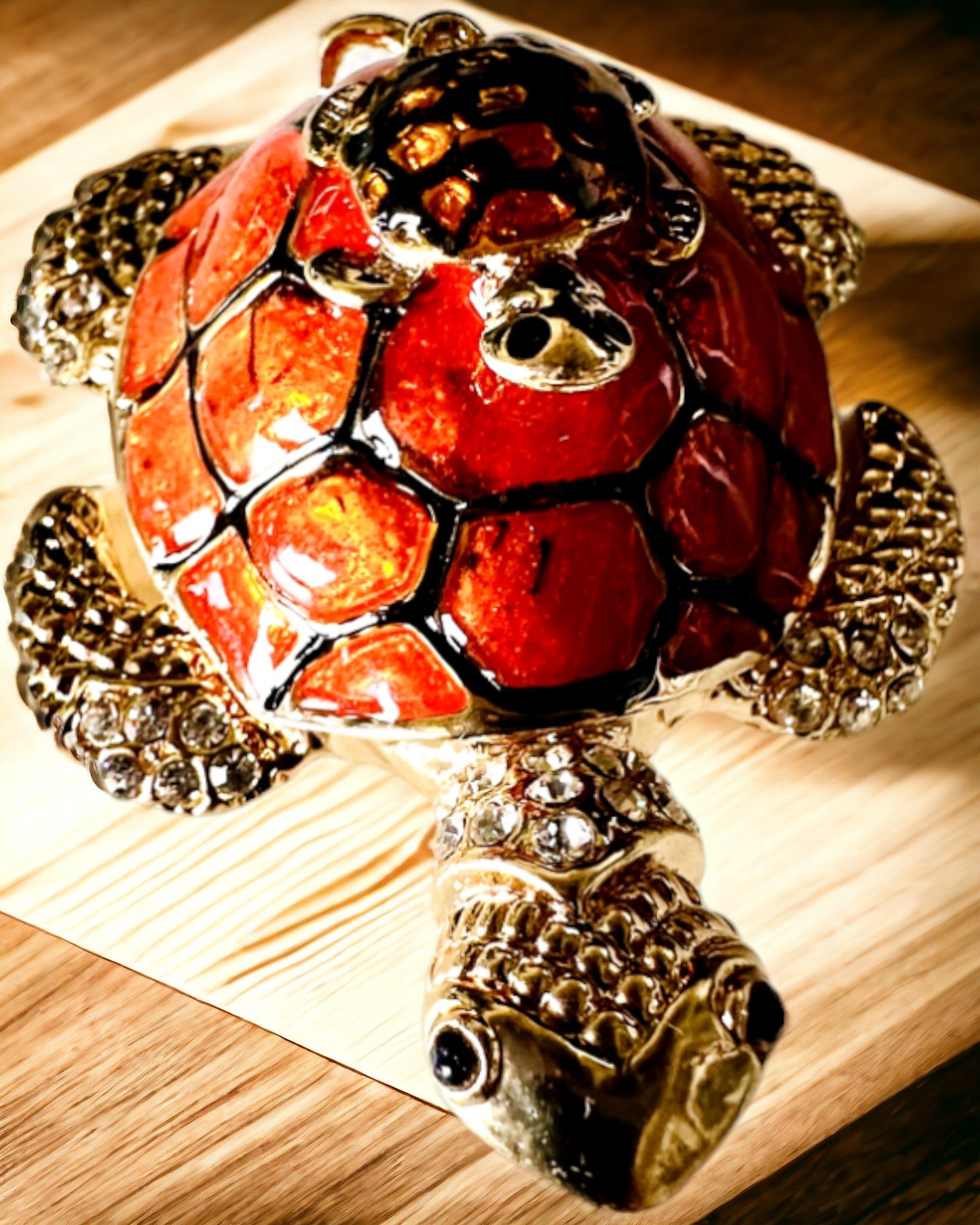 "Teknős Család" doboz - narancssárga szín, személyre szabás gravírozással