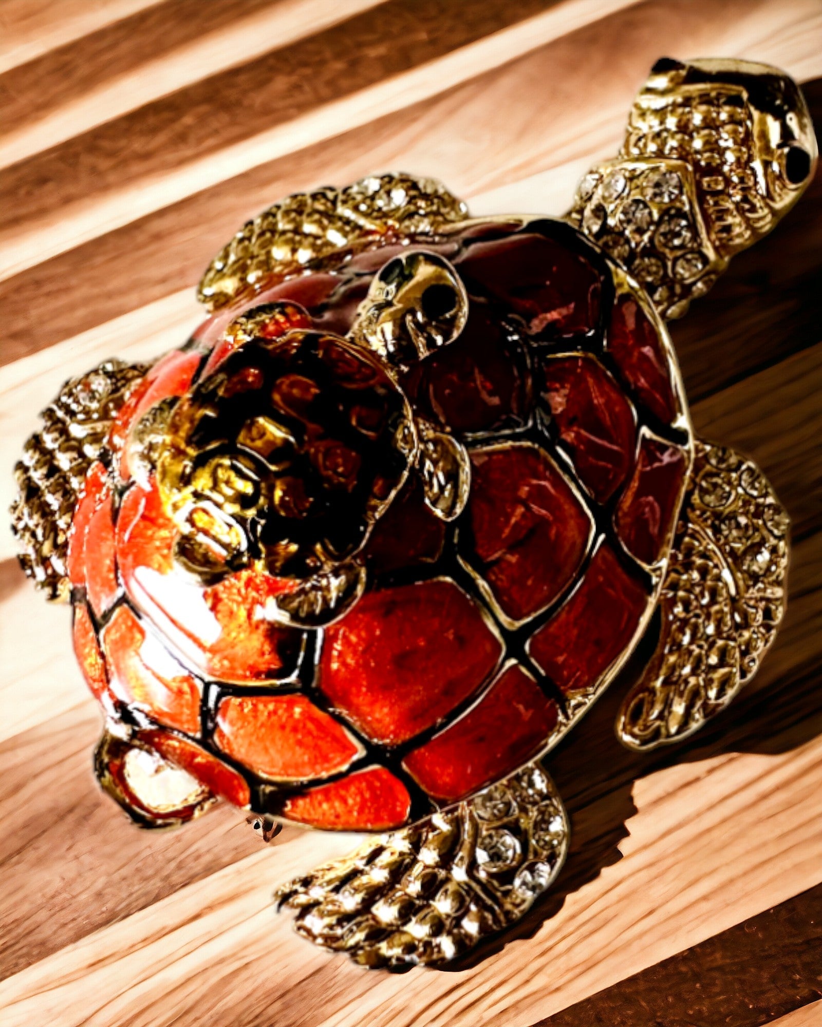 "Teknős Család" doboz - narancssárga szín, személyre szabás gravírozással