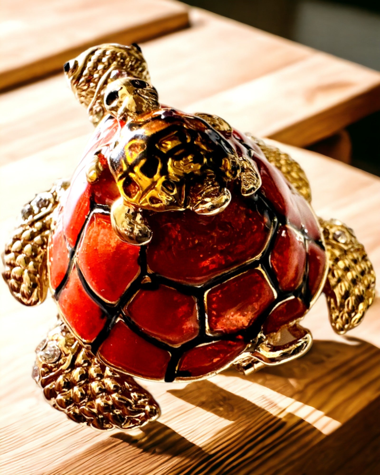 "Teknős Család" doboz - narancssárga szín, személyre szabás gravírozással