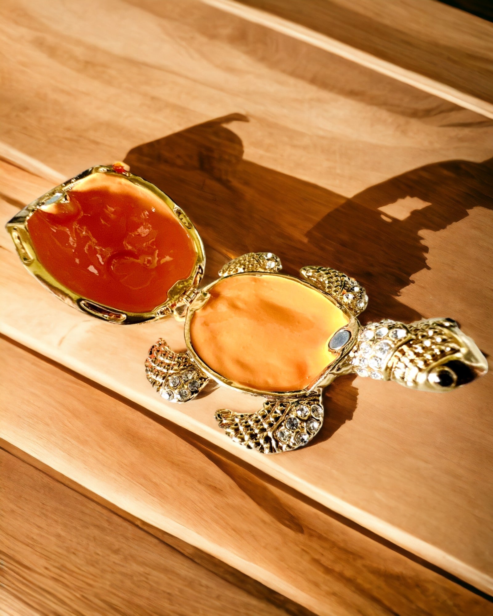 "Teknős Család" doboz - narancssárga szín, személyre szabás gravírozással