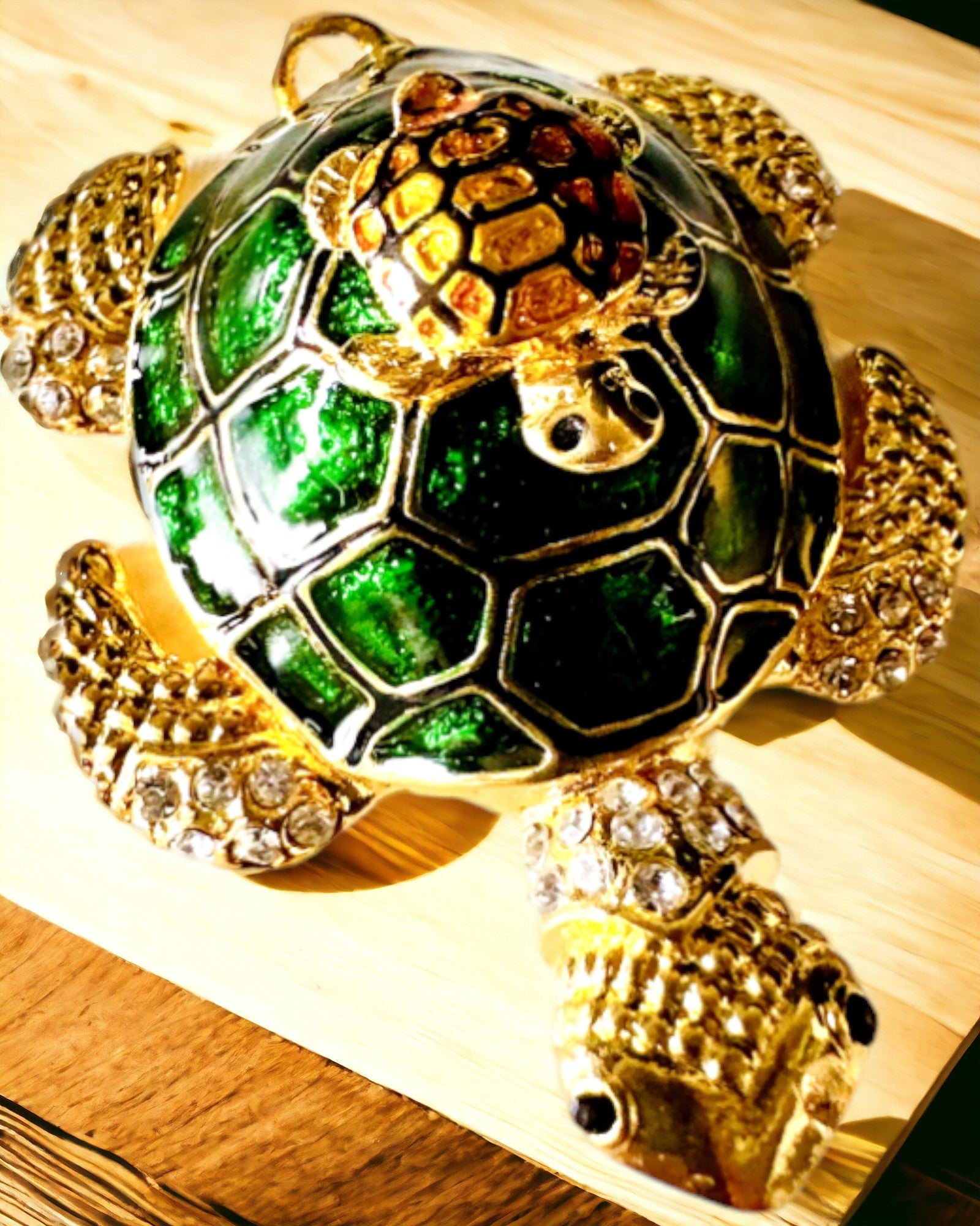 "Teknős Család" doboz - zöld szín, személyre szabás gravírozással