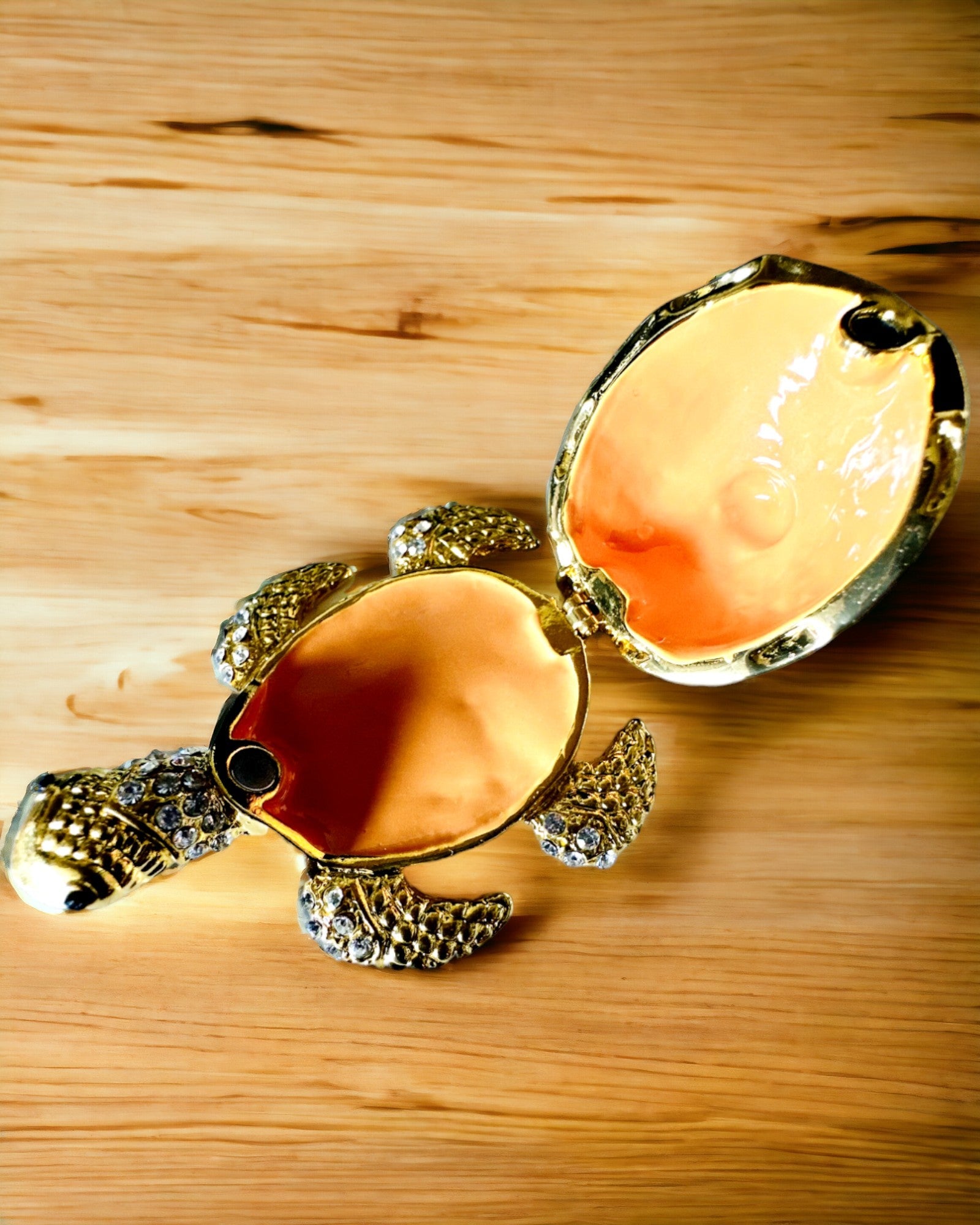 "Teknős Család" doboz - narancssárga szín, személyre szabás gravírozással