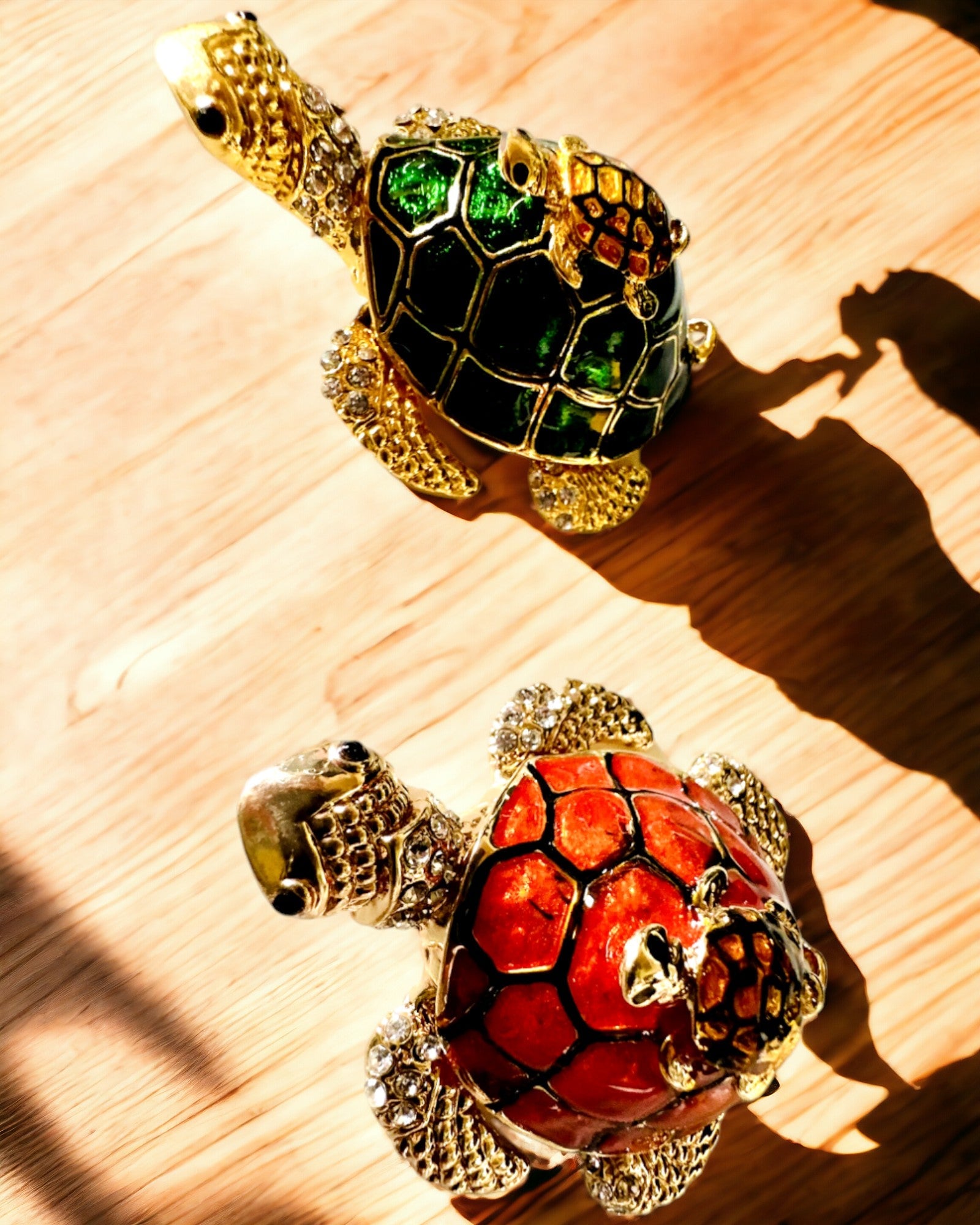 "Teknős Család" doboz - narancssárga szín, személyre szabás gravírozással