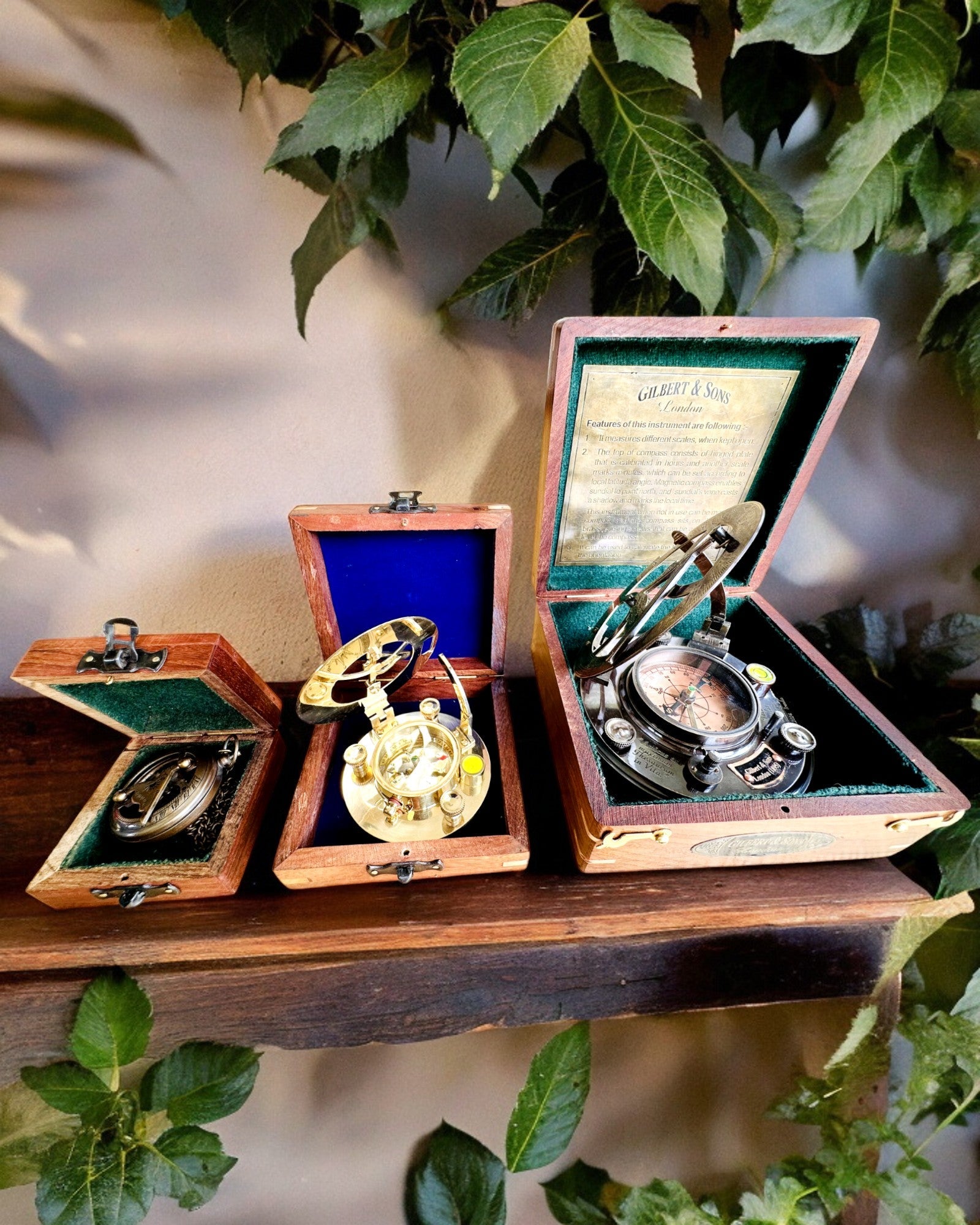 "Maritime" kompakt iránytű fa doboz - személyre szabható gravírozással