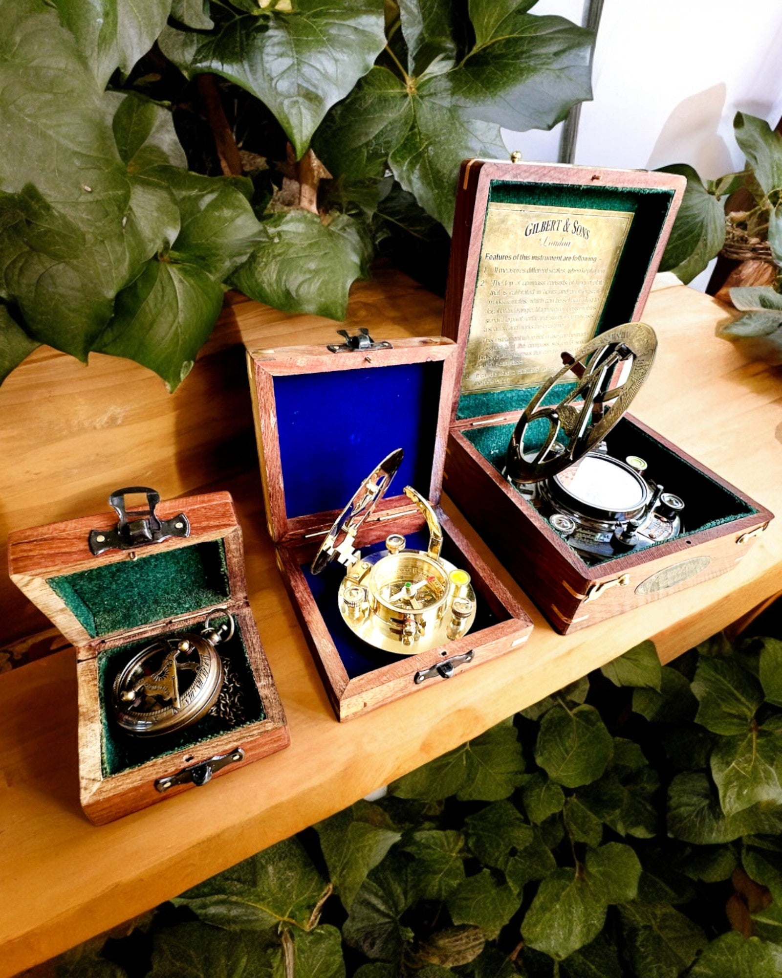 "Maritime" kompakt iránytű fa doboz - személyre szabható gravírozással