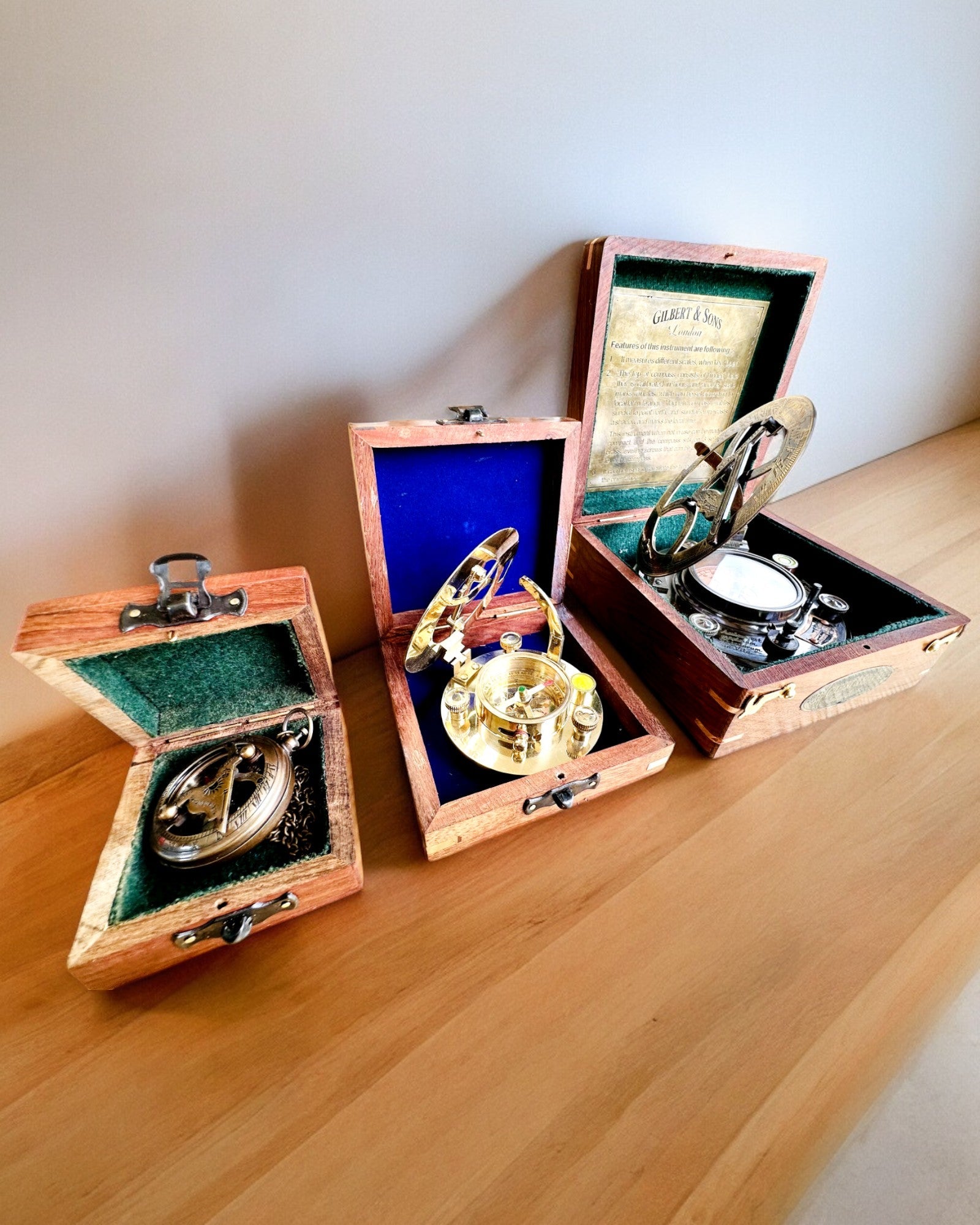 "Maritime" kompakt iránytű fa doboz - személyre szabható gravírozással