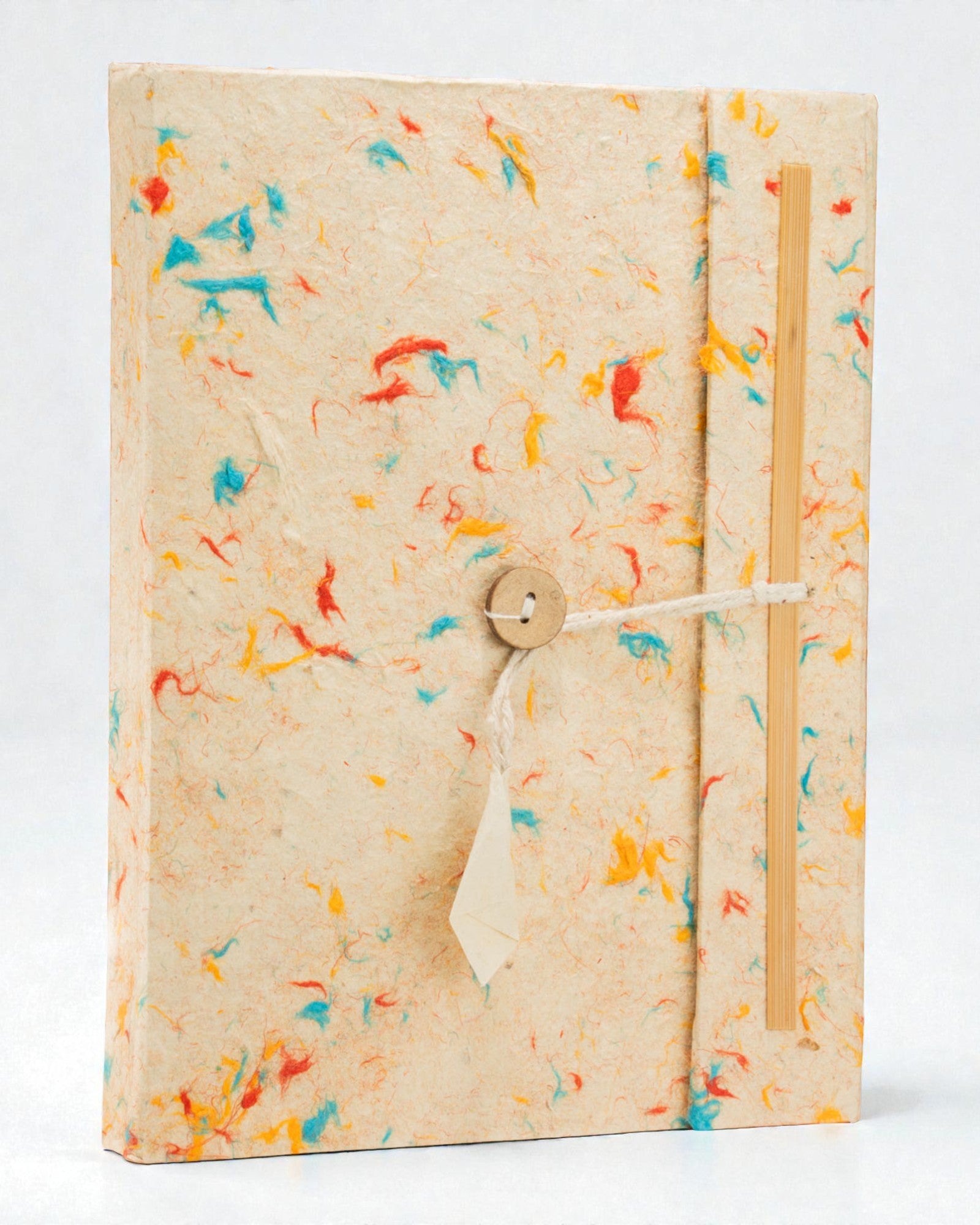 Nagy Lokta vegyes színű pamut jegyzetfüzet (21x15cm) – 45 lap – könyvjelzővel