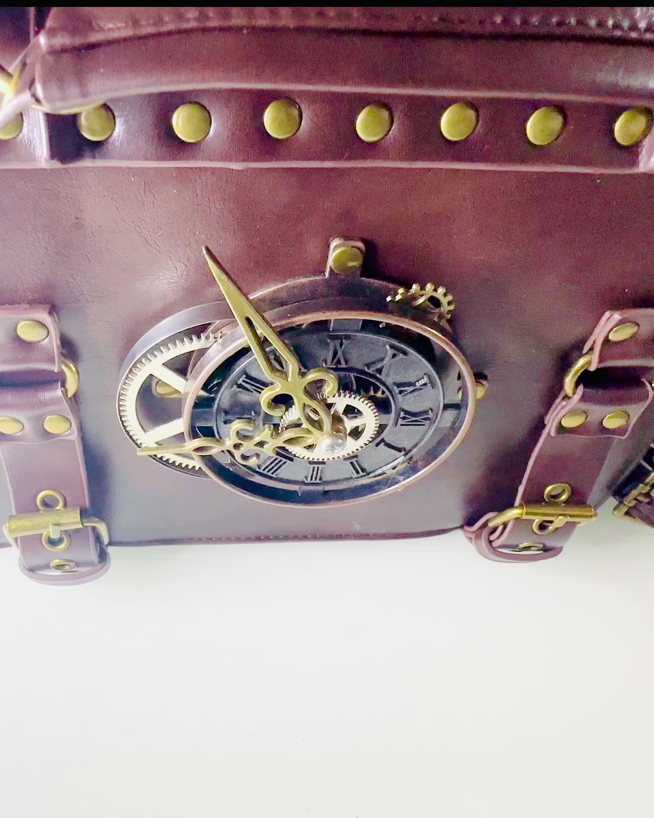Vintage Óramintás Crossbody Táska - Sokoldalú PU Bőr Textúrájú Satchel Táska