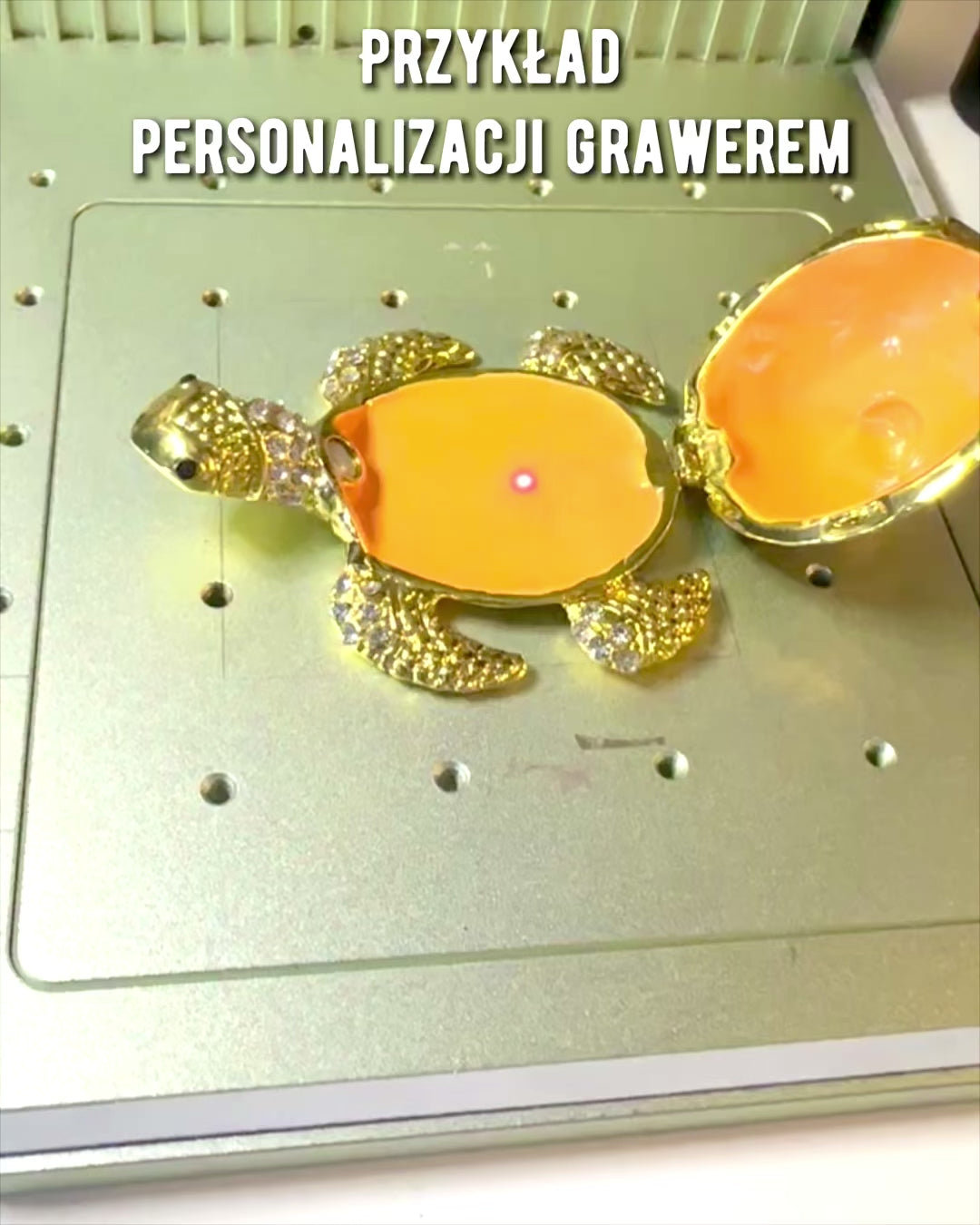 "Teknős Család" doboz - zöld szín, személyre szabás gravírozással