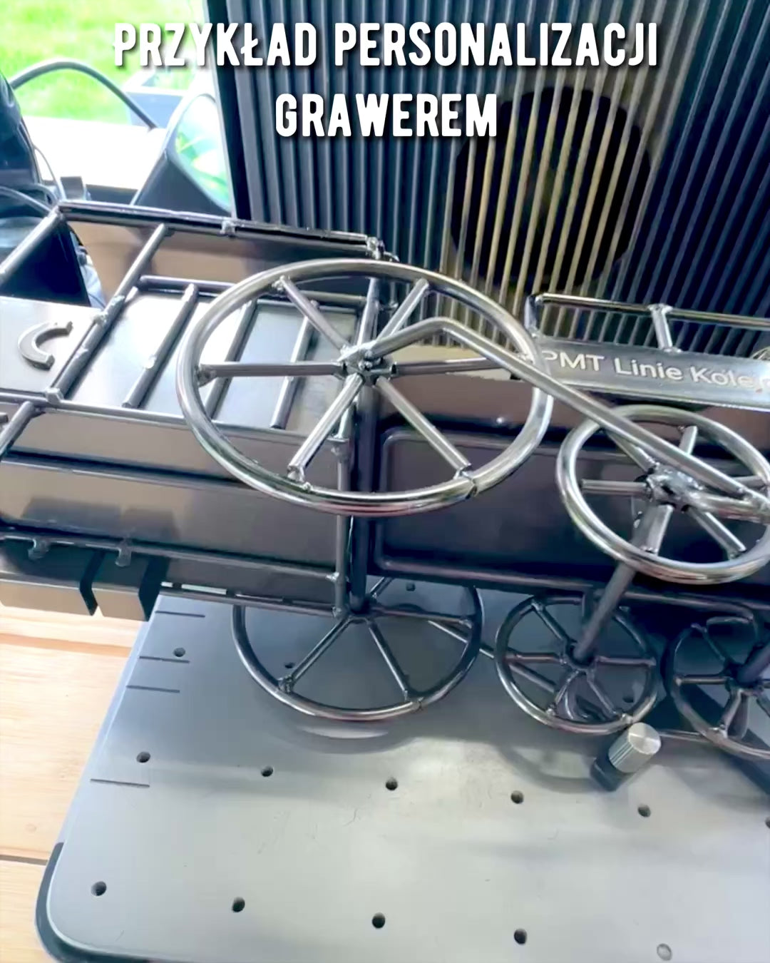 Vasmozdony „Retro Express” – dekoráció, modell, kézzel készített, gravírozható ajándék