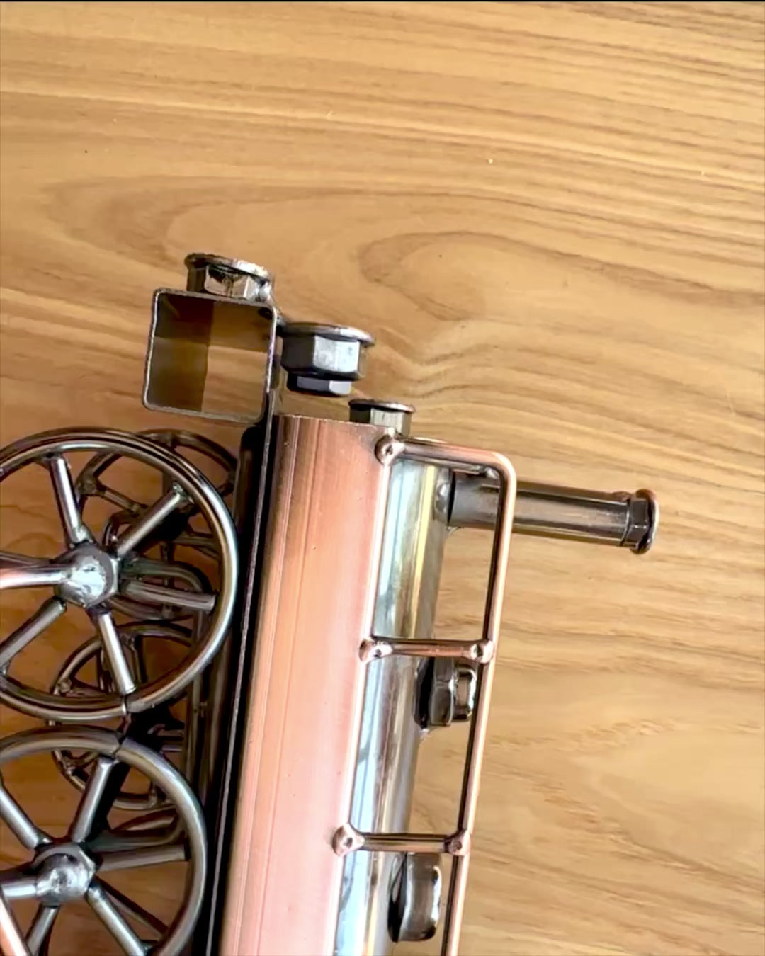 Vasmozdony „Retro Express” – dekoráció, modell, kézzel készített, gravírozható ajándék