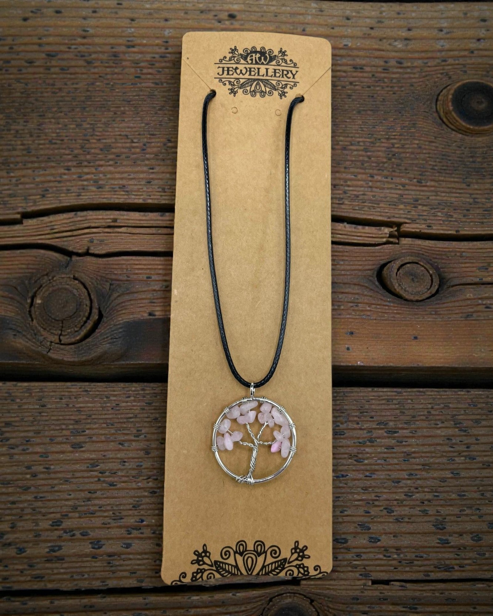 Életfa nyaklánc Szeretet és gyengédség – Rózsakvarc