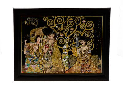 Podstawka pod laptopa G. Klimt, Kolaż (CARMANI) z możliwością personalizacji grawerem, idealna na prezent, wymiary 30.5x40.5cm, stylowa i wygodna do pracy na kolanach