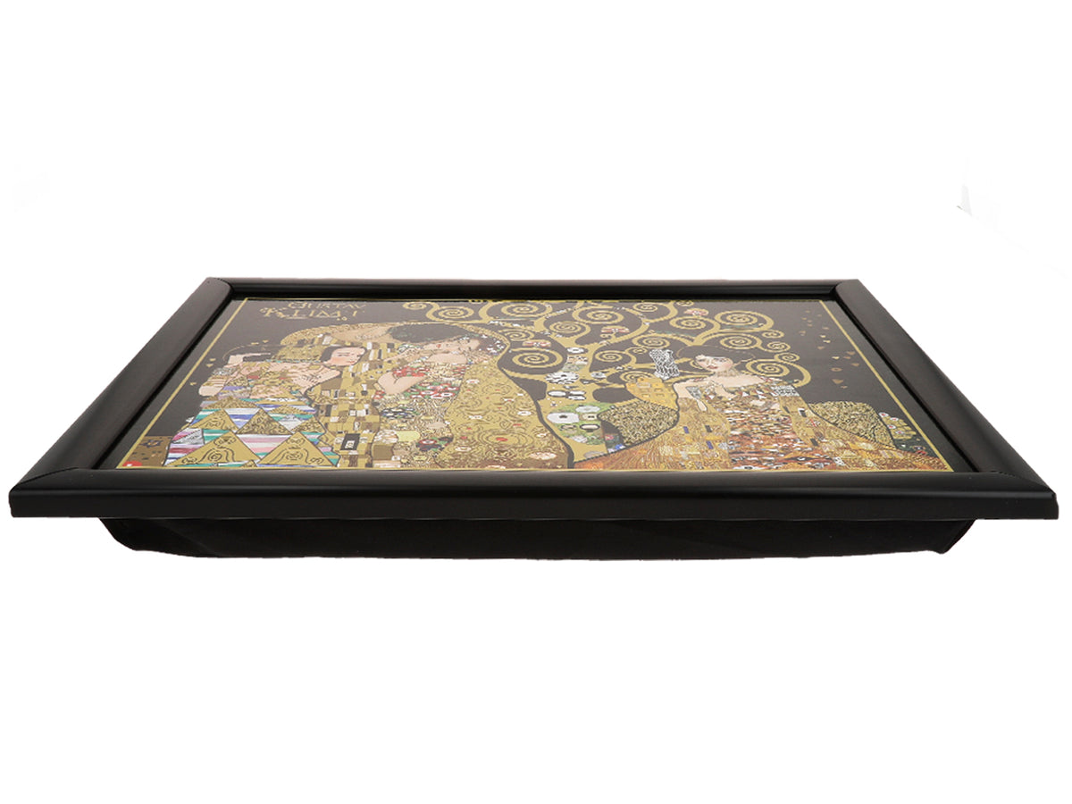 Podstawka pod laptopa G. Klimt, Kolaż (CARMANI) z możliwością personalizacji grawerem, idealna na prezent, wymiary 30.5x40.5cm, stylowa i wygodna do pracy na kolanach