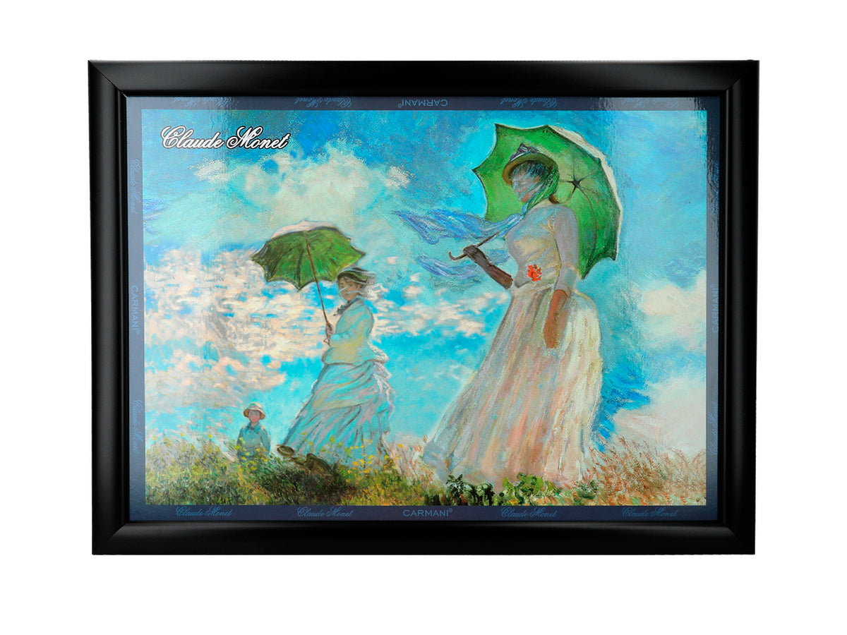 Podstawka pod laptopa C. Monet, Kobieta z Parasolem, personalizowana z możliwością grawerunku, elegancka i artystyczna, 30.5x40.5cm, idealna na prezent
