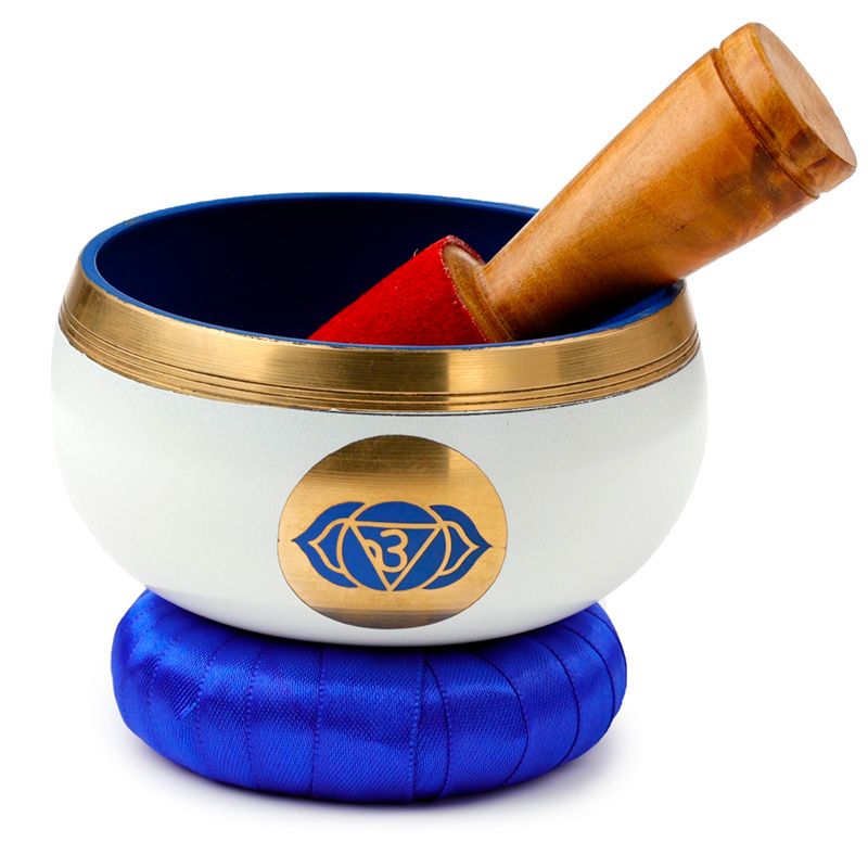 Śpiewająca miska, niebieska czarka, możliwość personalizacji grawerem, średnica 10 cm, wysokość 5 cm