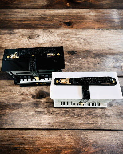 Női Táska „Elegáns Zongora” Fekete és Fehér Színekben