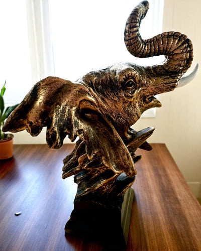 Statuetka Dekoracyjna "Duma Sawanny" – Figurka Głowy Słonia z możliwością grawerowania, na prezent