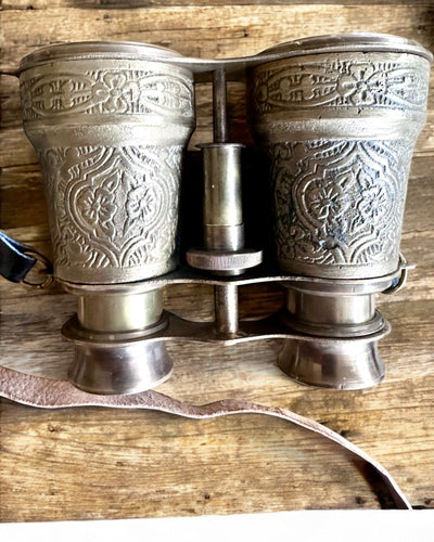 Távcső bőrtokkal Victorian's Eye, 11 cm Sárgaréz, Kézzel díszített, személyre szabás gravírozással ajándékba