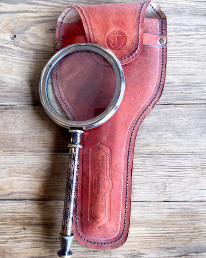 Lupa Mosiężna Navigator 1941 z Etui Skórzanym – Ręcznie Wykonana, Premium, możliwość personalizacji na prezent
