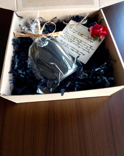 Intenciós obszidián szójagyertya – önbizalom és belső erő, 250 ml, személyre szabható ajándéknak