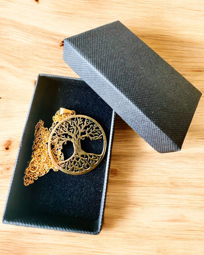 "Életfa" Nyaklánc Rozsdamentes Acélból - személyre szabható gravírozással, 2 színváltozatban