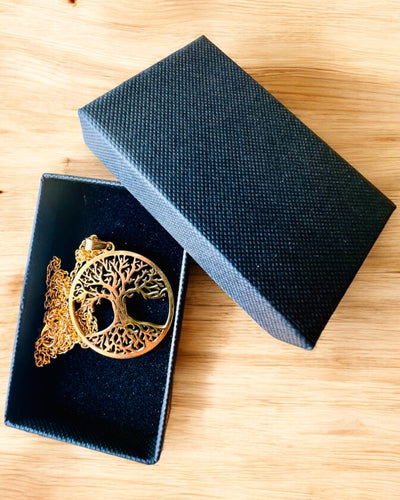 "Életfa" Nyaklánc Rozsdamentes Acélból - személyre szabható gravírozással, 2 színváltozatban