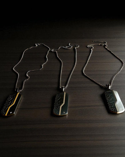 Férfi nyaklánc Dog Tag „SteelVision” – rozsdamentes acél, 15 változat, személyre szabható gravírozással