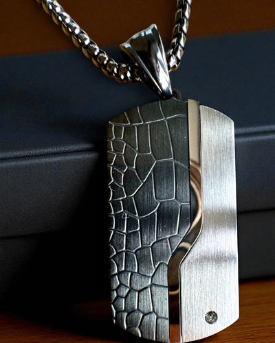 Férfi nyaklánc Dog Tag „SteelVision” – rozsdamentes acél, 15 változat, személyre szabható gravírozással