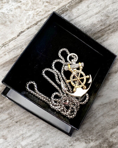 Amulett Tengeri Kapitány Horgony, nyaklánc gravírozási lehetőséggel ajándékba