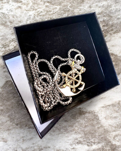 Amulett Tengeri Kapitány Horgony, nyaklánc gravírozási lehetőséggel ajándékba