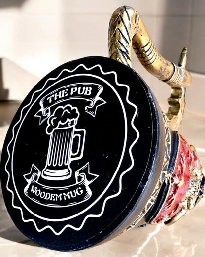 Karnawałowy Kufel Wojownika - 600 ml, 16 cm magasság, személyre szabható gravírozással ajándékba