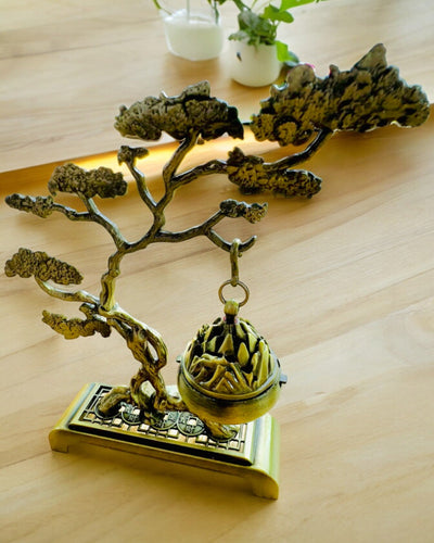 Elegáns Fém Bonsai Füstölőtartó - személyre szabható gravírozással ajándékba