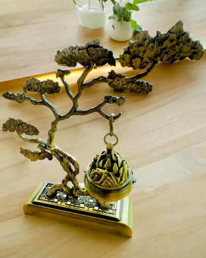 Elegáns Fém Bonsai Füstölőtartó - személyre szabható gravírozással ajándékba
