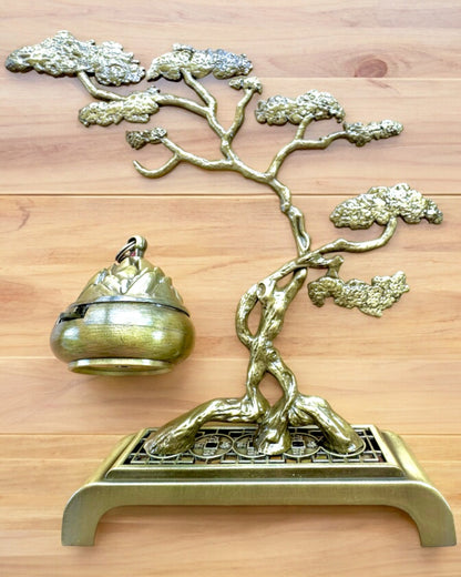 Elegáns Fém Bonsai Füstölőtartó - személyre szabható gravírozással ajándékba