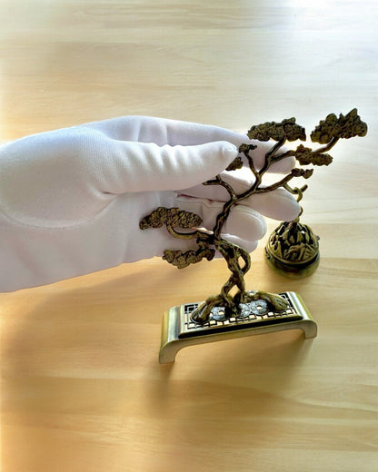 Elegáns Fém Bonsai Füstölőtartó - személyre szabható gravírozással ajándékba