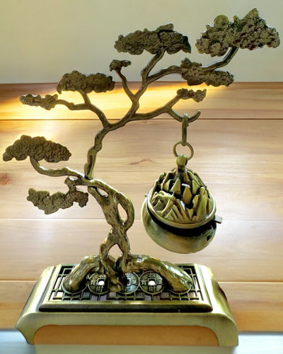 Elegáns Fém Bonsai Füstölőtartó - személyre szabható gravírozással ajándékba