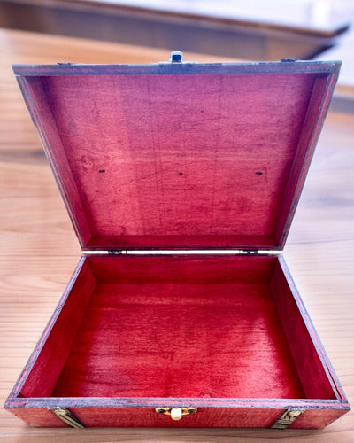 Antik Fa Doboz Gravírozási Lehetőséggel, 23 cm x 16 cm x 7,5 cm