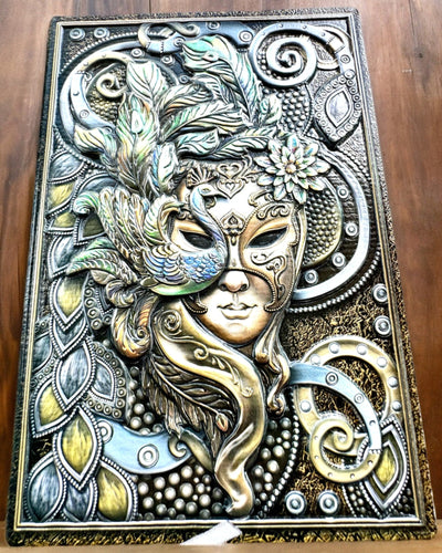 Művészi jegyzetfüzet, maszkabál jegyzetfüzet - A5, személyre szabás gravírozással ajándékba