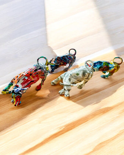 Dekoratív "BullArt" Bika Szobor – Egyedi Művészet Gravírozási Lehetőséggel - 4 színváltozatban, személyre szabott ajándékként